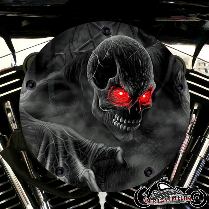 Harley Davidson High Flow Air Cleaner Cover - Zombie Red Eyes